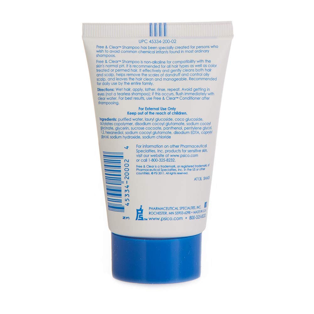 Free & Clear Shampoo, 2 Ounce Travel Size (Pack of 3)