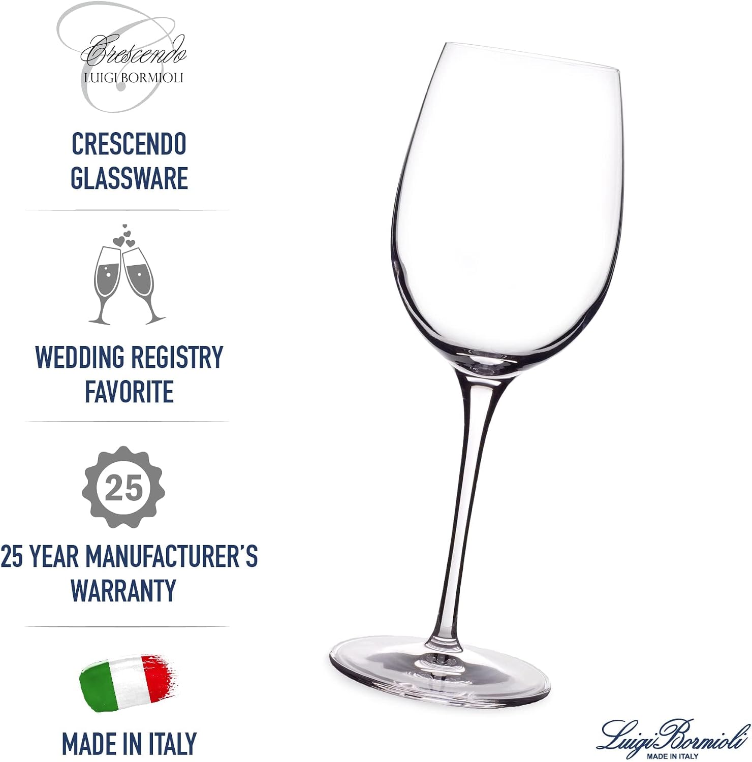 Luigi Bormioli Crescendo Bourgogne Wine Glasses - Clear, Set of 4