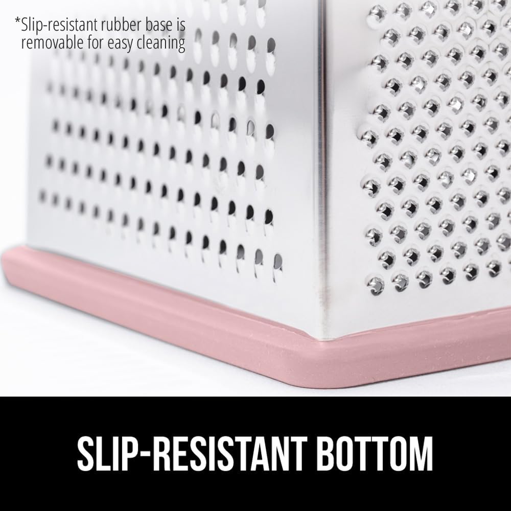 GORILLA GRIP® XL 4-Sided Stainless Steel BPA-Free Cheese Grater, Black