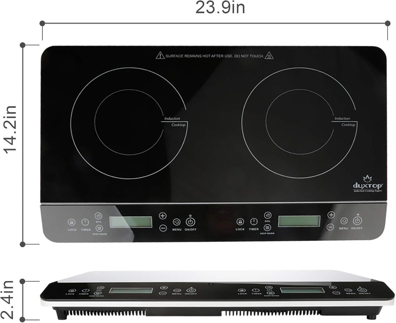 Duxtop LCD Portable Double Induction Cooktop 1800W Countertop Burner 9620LS