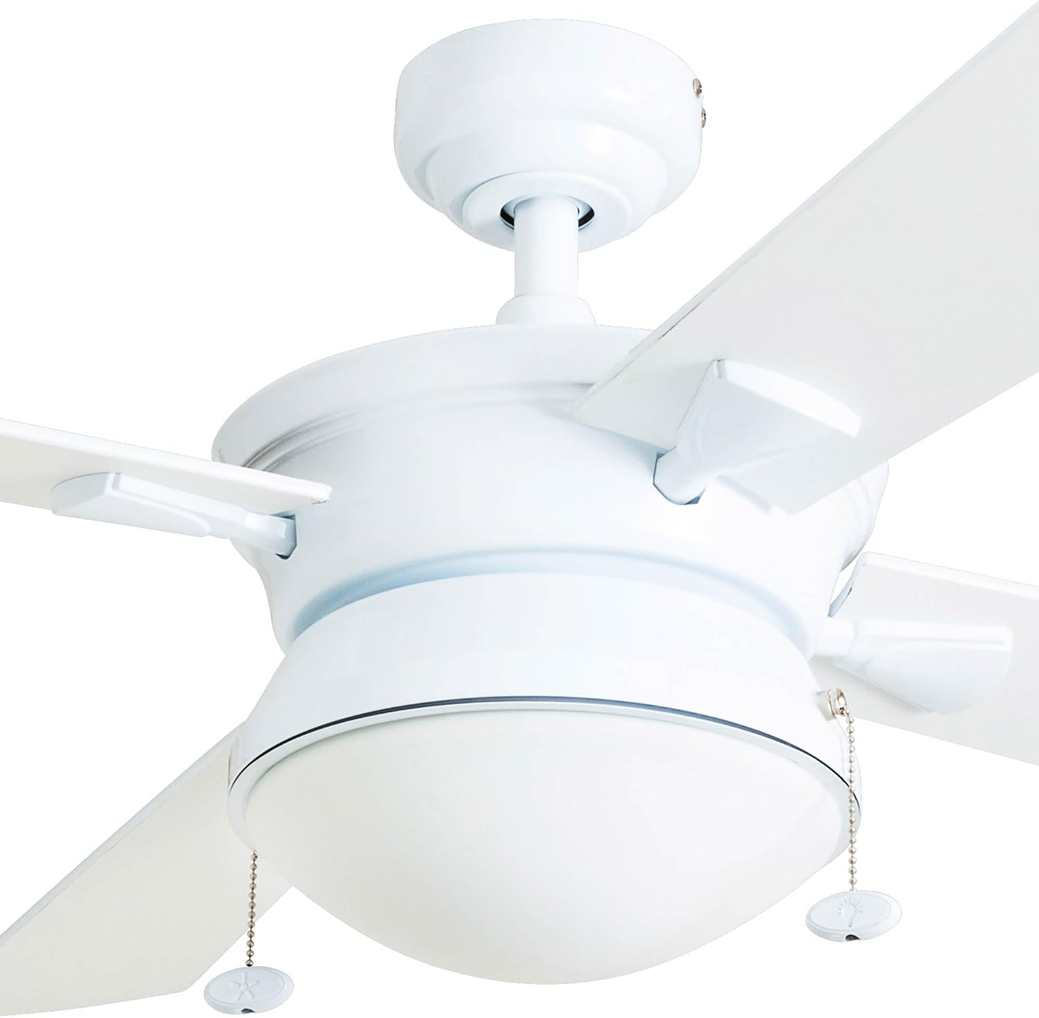 Prominence Home Auletta, 52 Inch Contemporary Indoor Outdoor Ceiling Fan with Light, Pull Chain, Dual Mounting Options, Dual Finish Blades