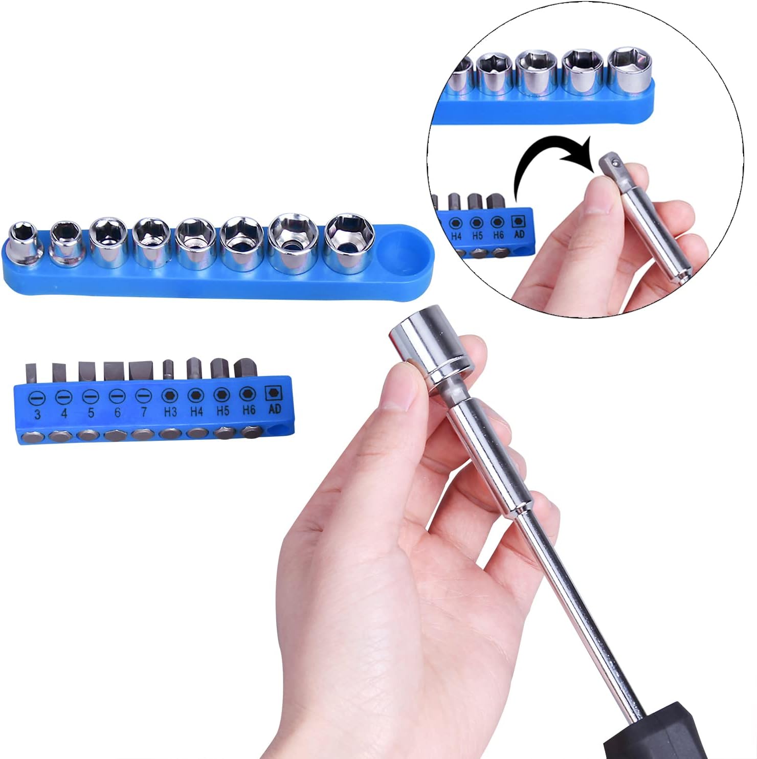 CARTMAN 148-Piece Automotive And Household Tool Set, Blue Repair Kit Case