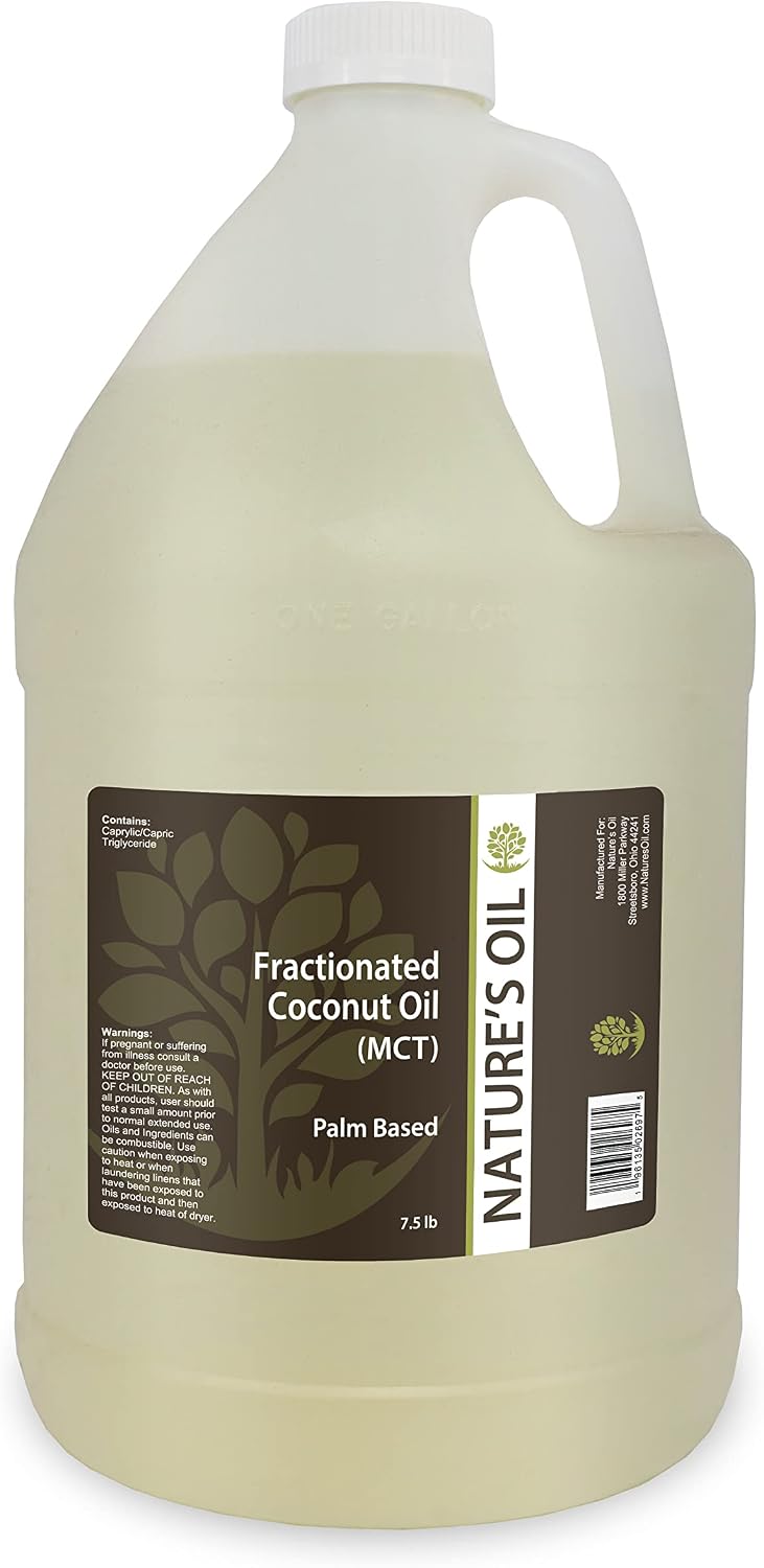 Fractionated Coconut Oil (MCT Oil) Oil Gallon for Massage, Diluting Essential Oils, Hair & Skin Care Moisturizer - by Nature's Oil