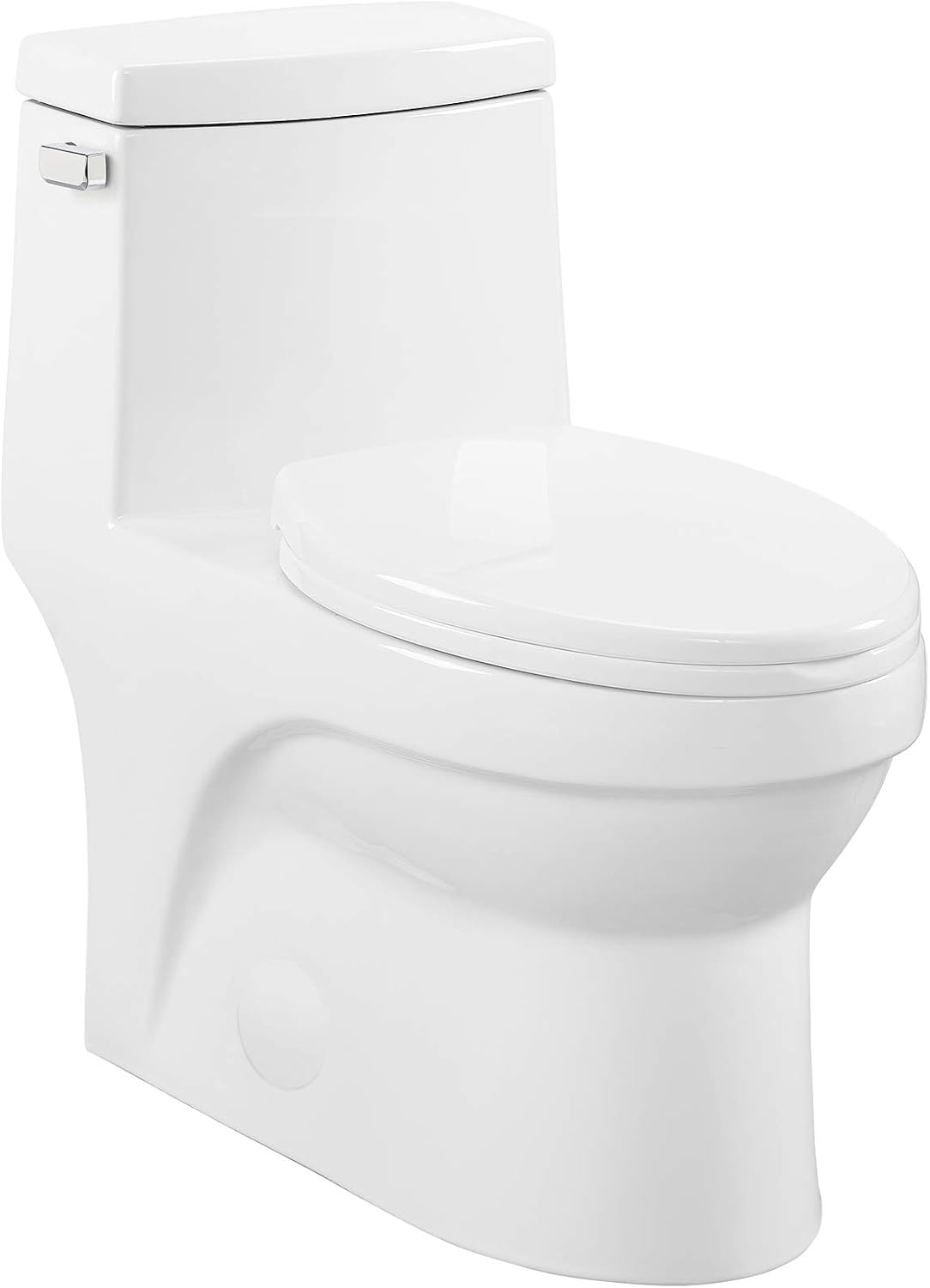 Swiss Madison SM-1T123 Virage One Piece Toilet, Modern Toilets For Bathrooms, ADA Toilet, Elongated Left Side Flush Handle Toilet 1.28 GPF