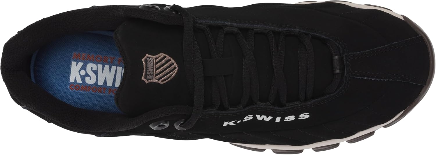 K-Swiss Men's ST329 CMF Sneaker, Wide Tennis Walking Shoes Leather Upper | Court Inspired, Tennis Heritage, Comfort Soft Cushioning, Arch Support, Wide Feet Fit, Chunky Silhouette, Classic Style.