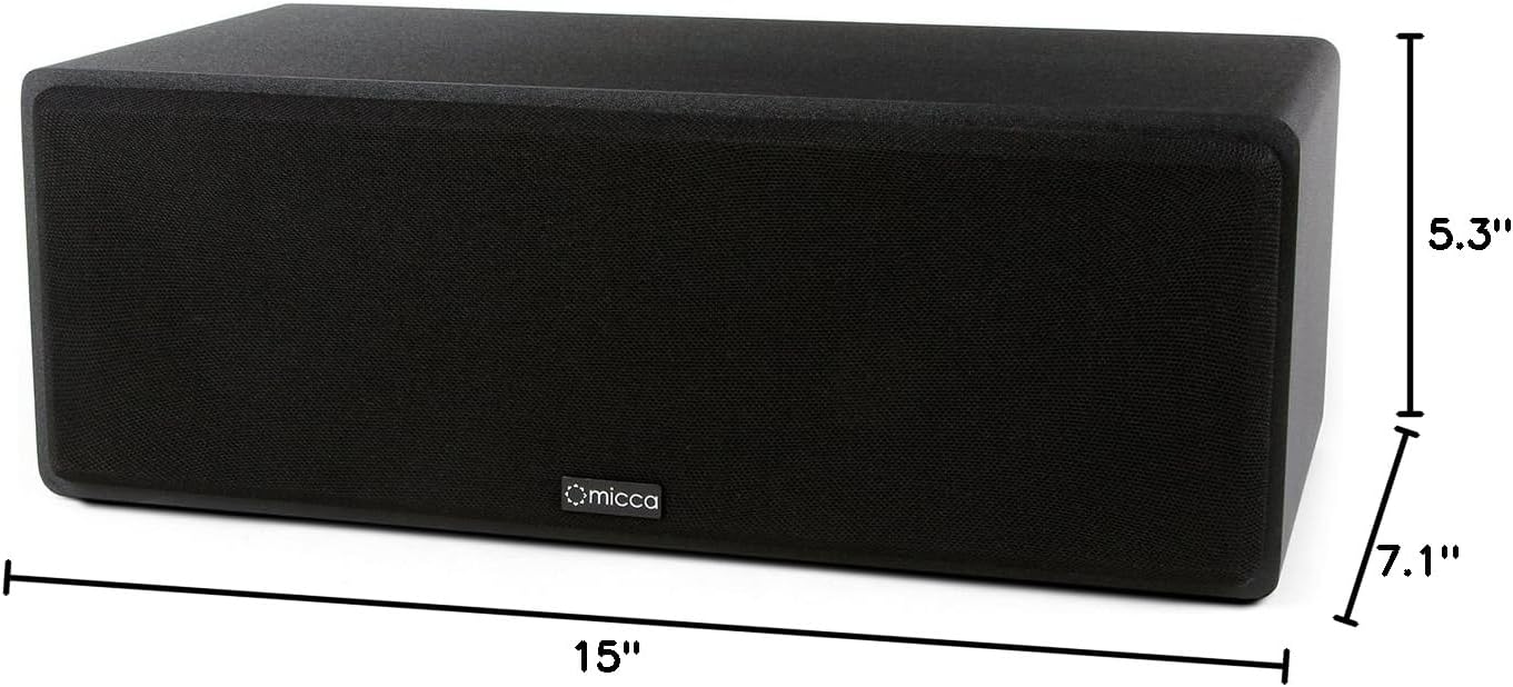 Micca MB42X Advanced 2-Way Passive Bookshelf Speakers, Stereo Pair, Black | Amplifier Required, 4-Inch Carbon-Fiber Woofer, 0.75-Inch Silk-Dome Tweeter, Desktop, Home Theater, Surround Sound