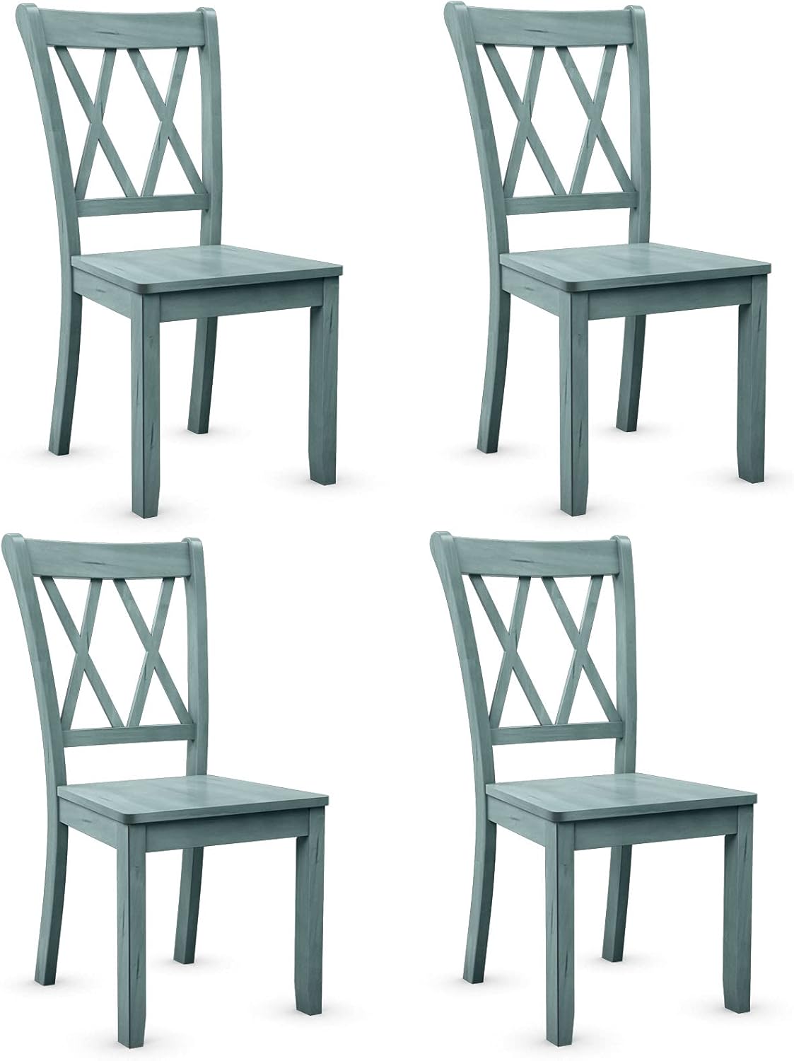 Giantex Set of 2 Dining Chairs, Rubber Wood Dining Room Chair, Farmhouse Dining Side Chairs, Max Load 400 Lbs, Wooden Kitchen Chairs for Home Kitchen