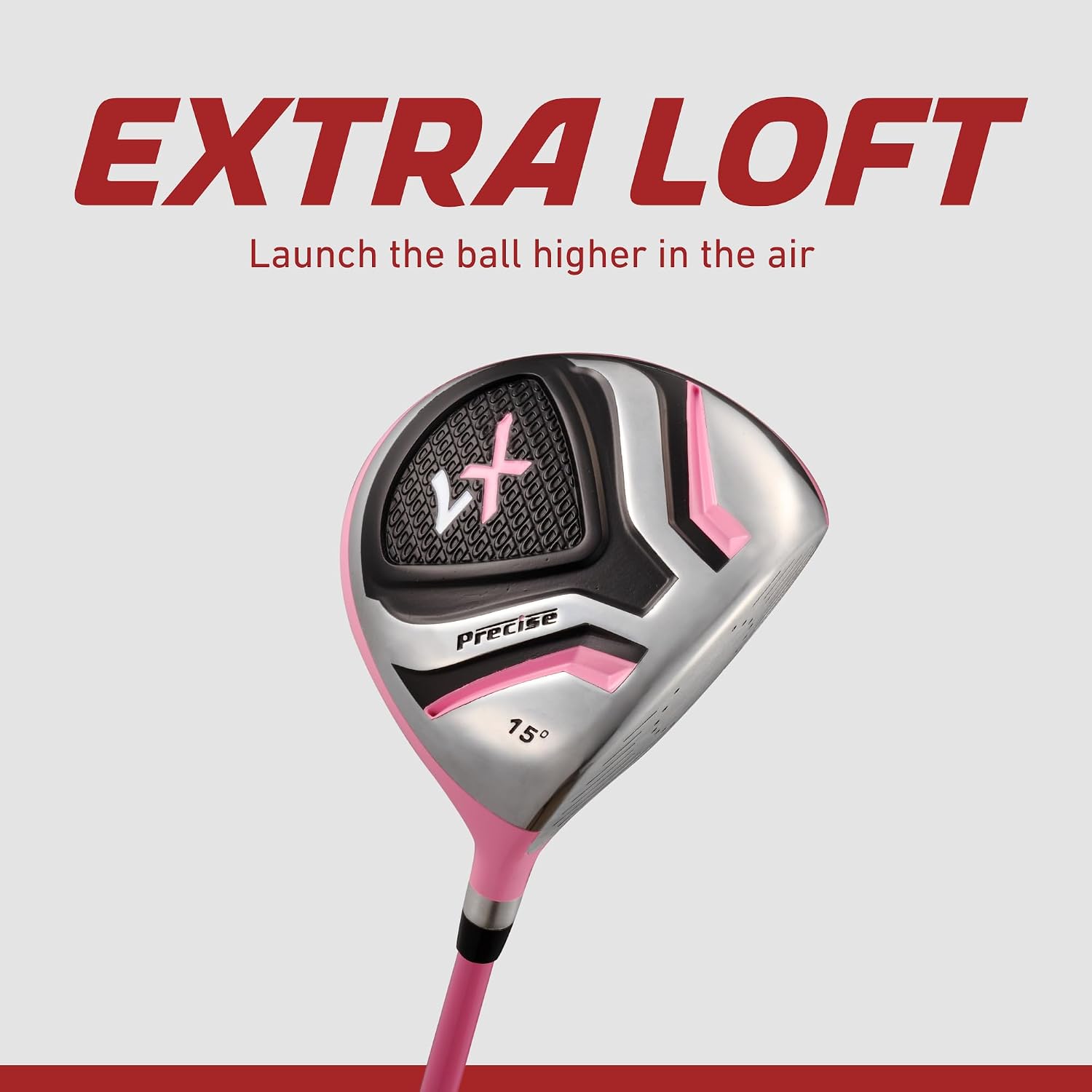 Precise - Kids Golf Club Set | Lightweight graphite shafts, hybrid & irons, putter, stand bag included, for boys and girls, ages 3-12, left/right hand