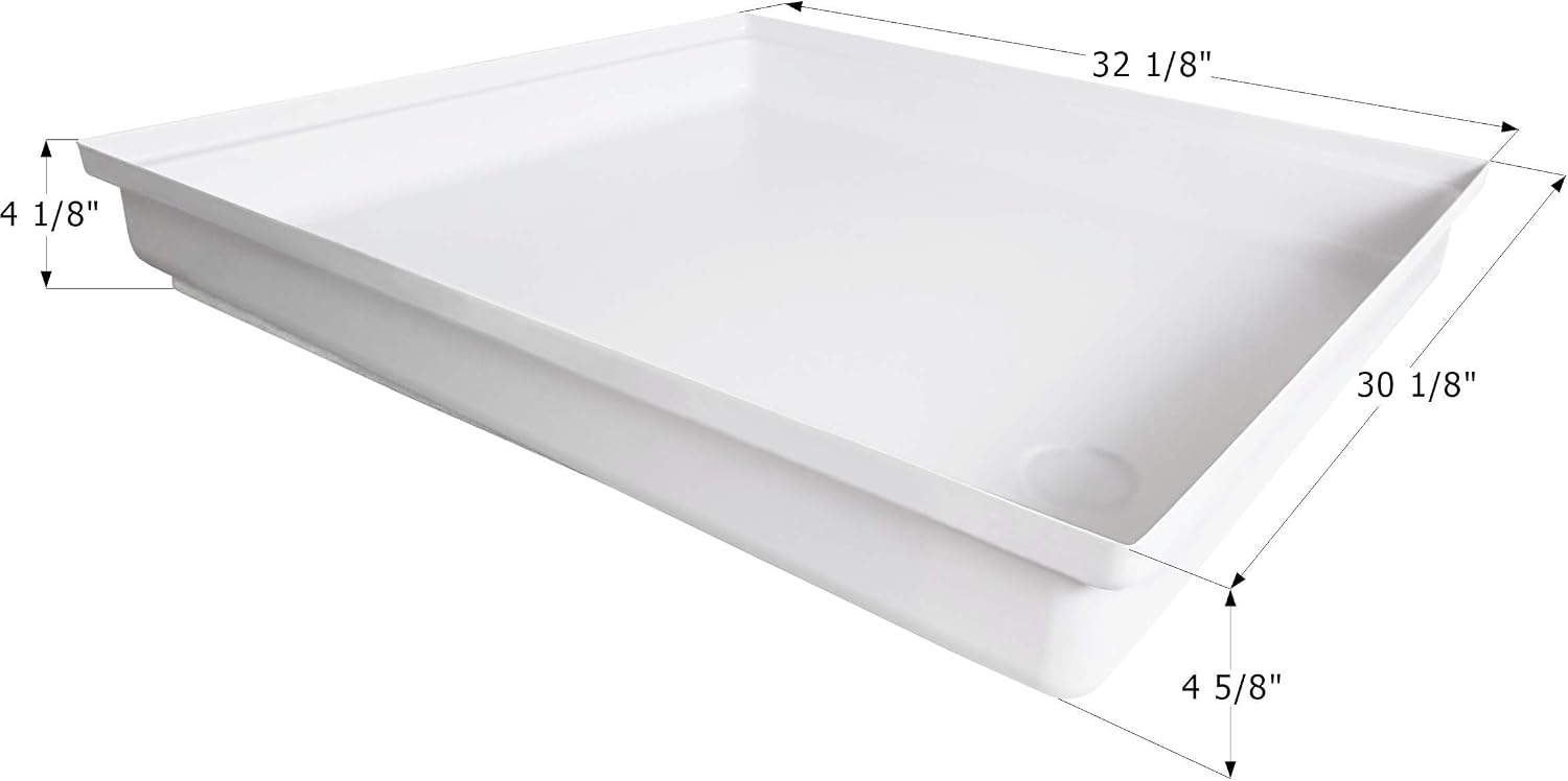 ICON 12873 Shower Pan SP300-32-1/8" x 30-1/8" x 4-5/8", Polar White