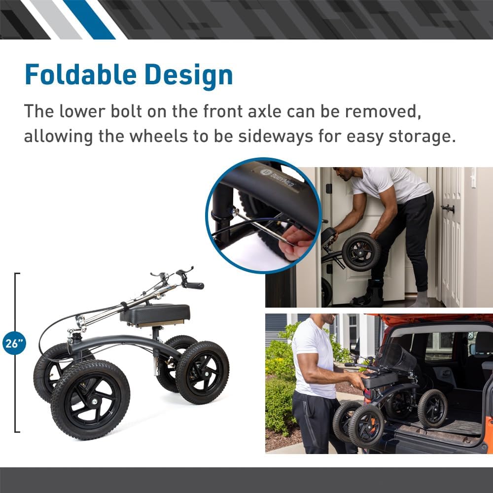 BodyMed All-Terrain Knee Walker, Steerable for Foot Injuries - Heavy-Duty