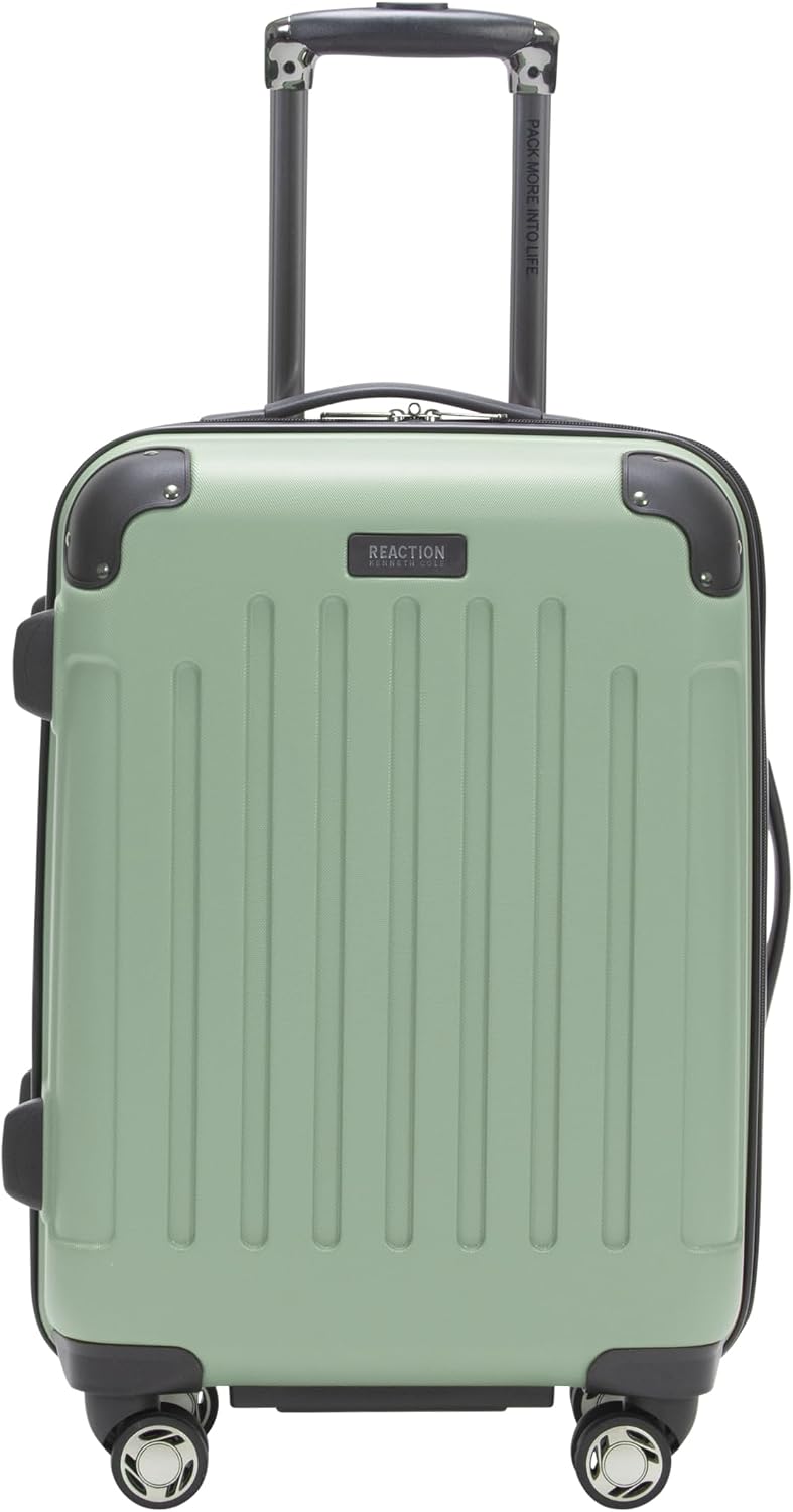 Kenneth Cole REACTION Renegade Luggage Expandable 8-Wheel Spinner Lightweight Hardside Suitcase, Champagne, 20-Inch Carry On