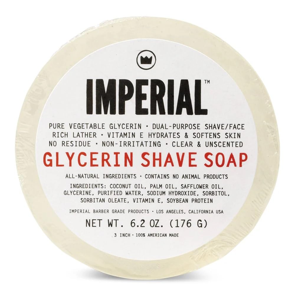 Imperial Barber Glycerin Soap Puck for Shave & Face Use
