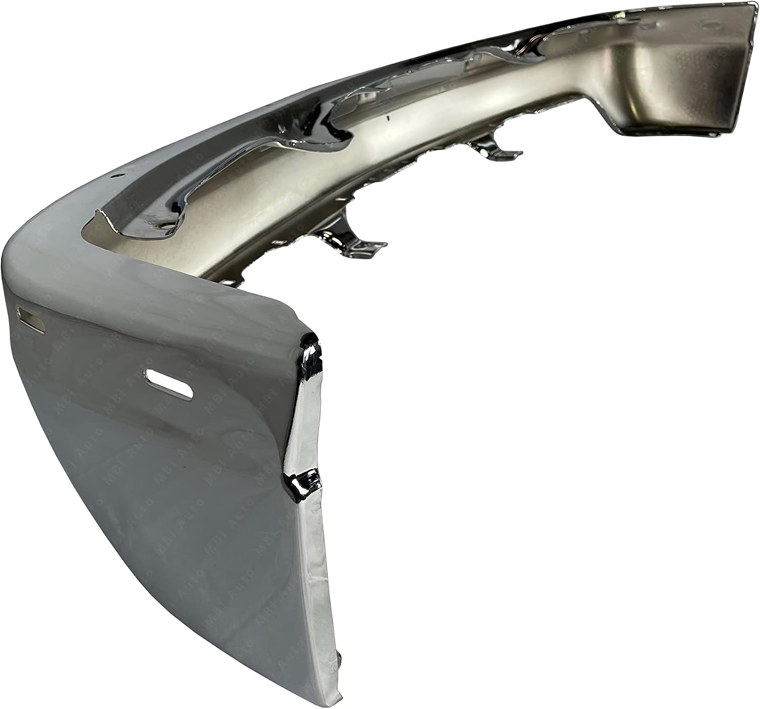 Chrome, Steel Front Bumper Impact Bar Fascia Compatible with 1999 2000 2001 2002 Chevy Silverado Pickup 99-02, GM1002376