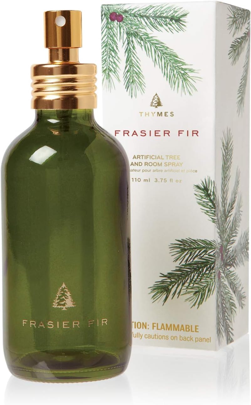 Thymes Frasier Fir Tree and Room Spray - Room Spray with Christmas Tree Scent - Air Fresheners for Home with Frasier Fir Fragrance and Siberian Fir