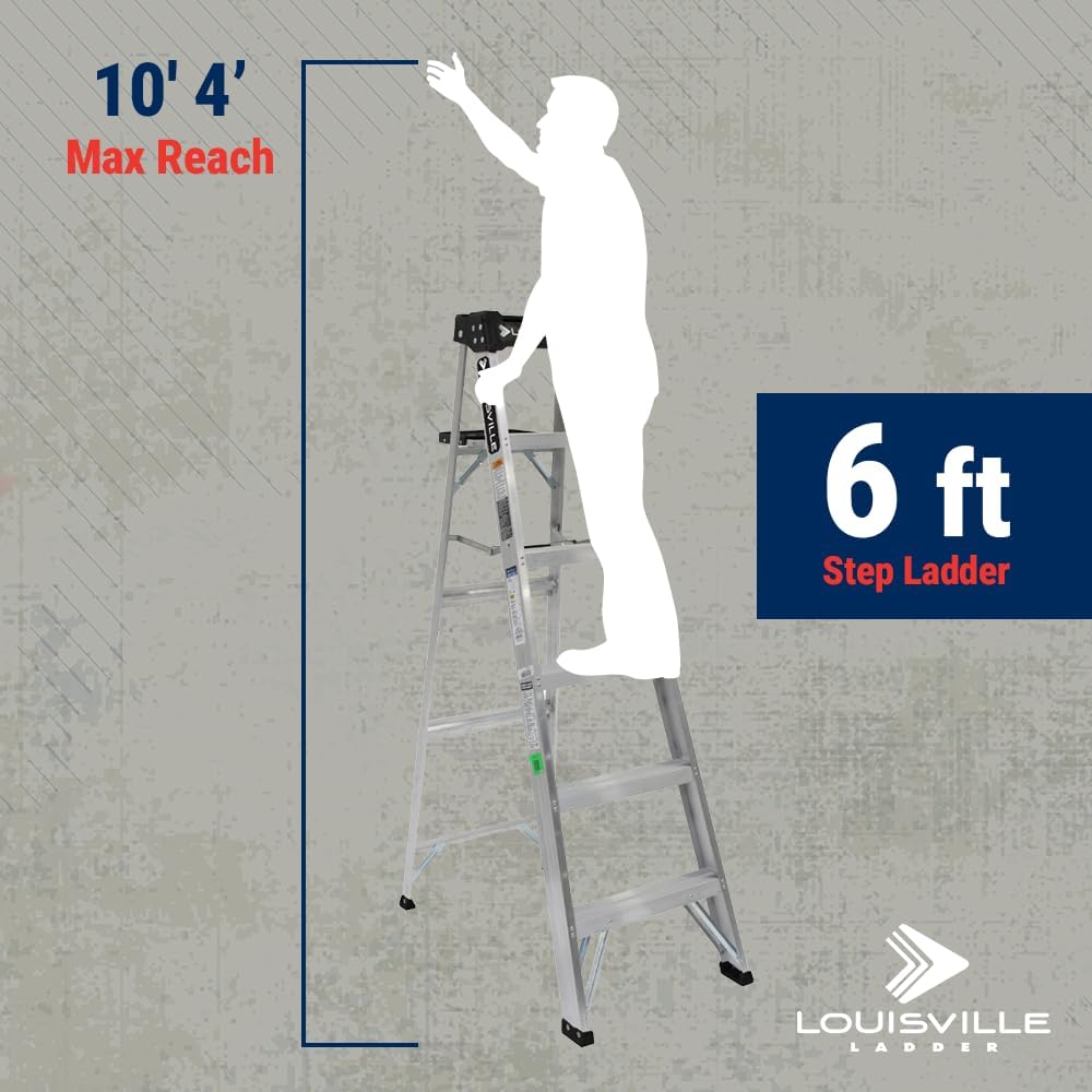 Louisville Ladder 2-Foot Aluminum Step Stool Industrial, 300-Pound Load Capacity, Type IA, AS3002