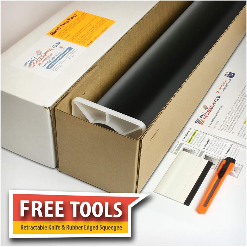 BDF 1BKOT Static Cling Window Film Opaque Privacy Blackout - 36in X 22ft