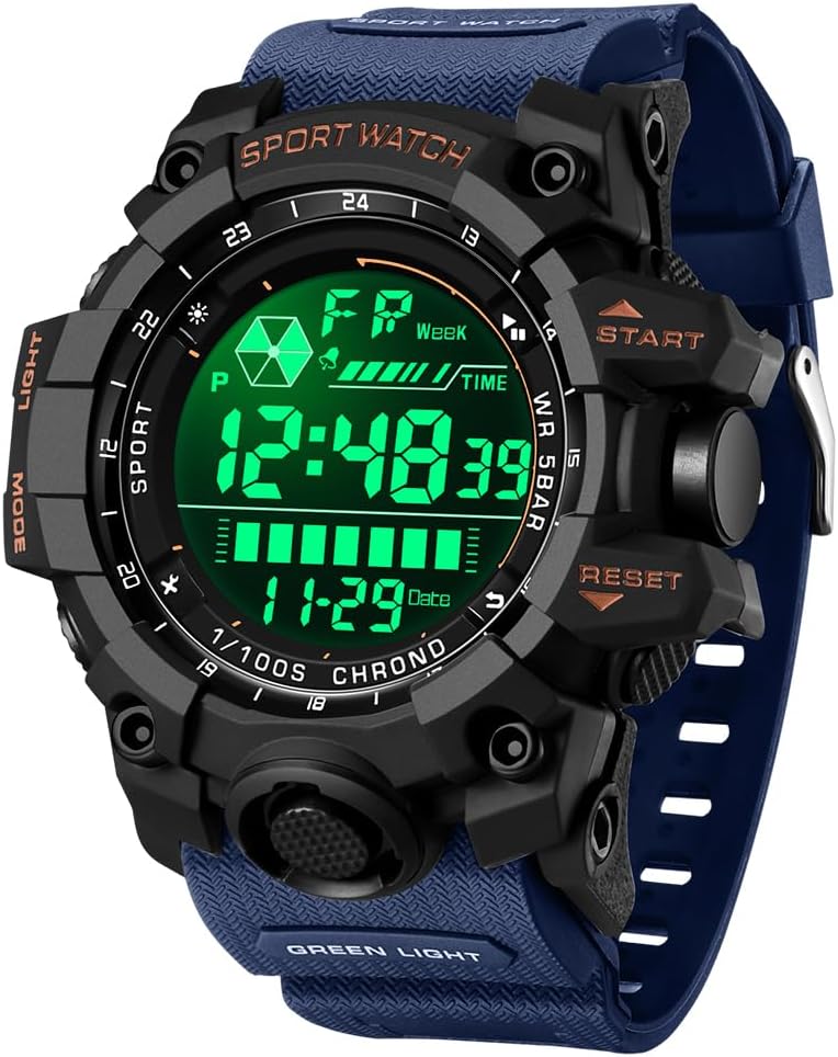 FANMIS Men's Digital Sport Watch Military LED Alarm Waterproof Quartz Watch | Tactical Outdoor Sport Watch Multi Function Led Display Alarm Stopwatch Date Quartz Rugged Style Daily Water Resistance
