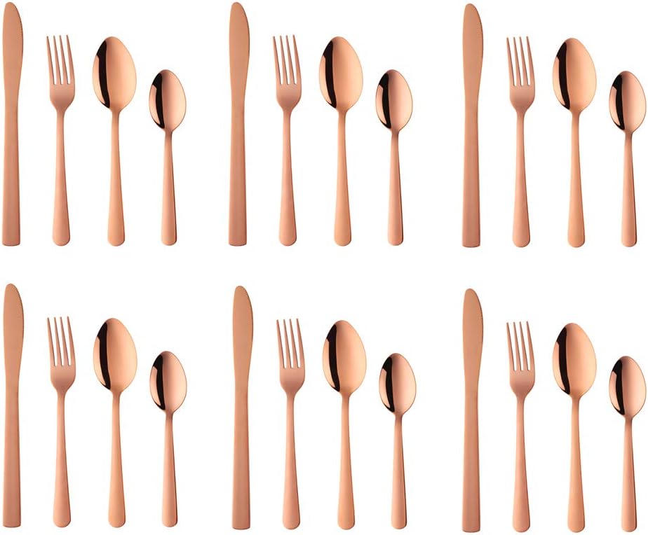 BuyGo Rainbow Silverware Set Flatware Set Stainless Steel Colorful Dinnerware Set 16-Piece Multicolor Cutlery Set, Service for 4