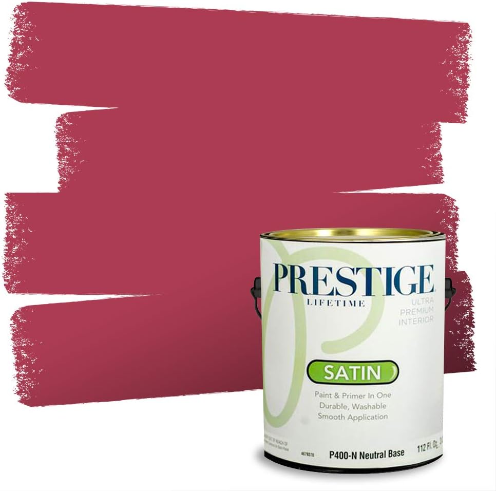 PRESTIGE Paints Exterior Paint and Primer In One, 1-Gallon, Satin, Comparable Match of Sherwin Williams* Real Red*