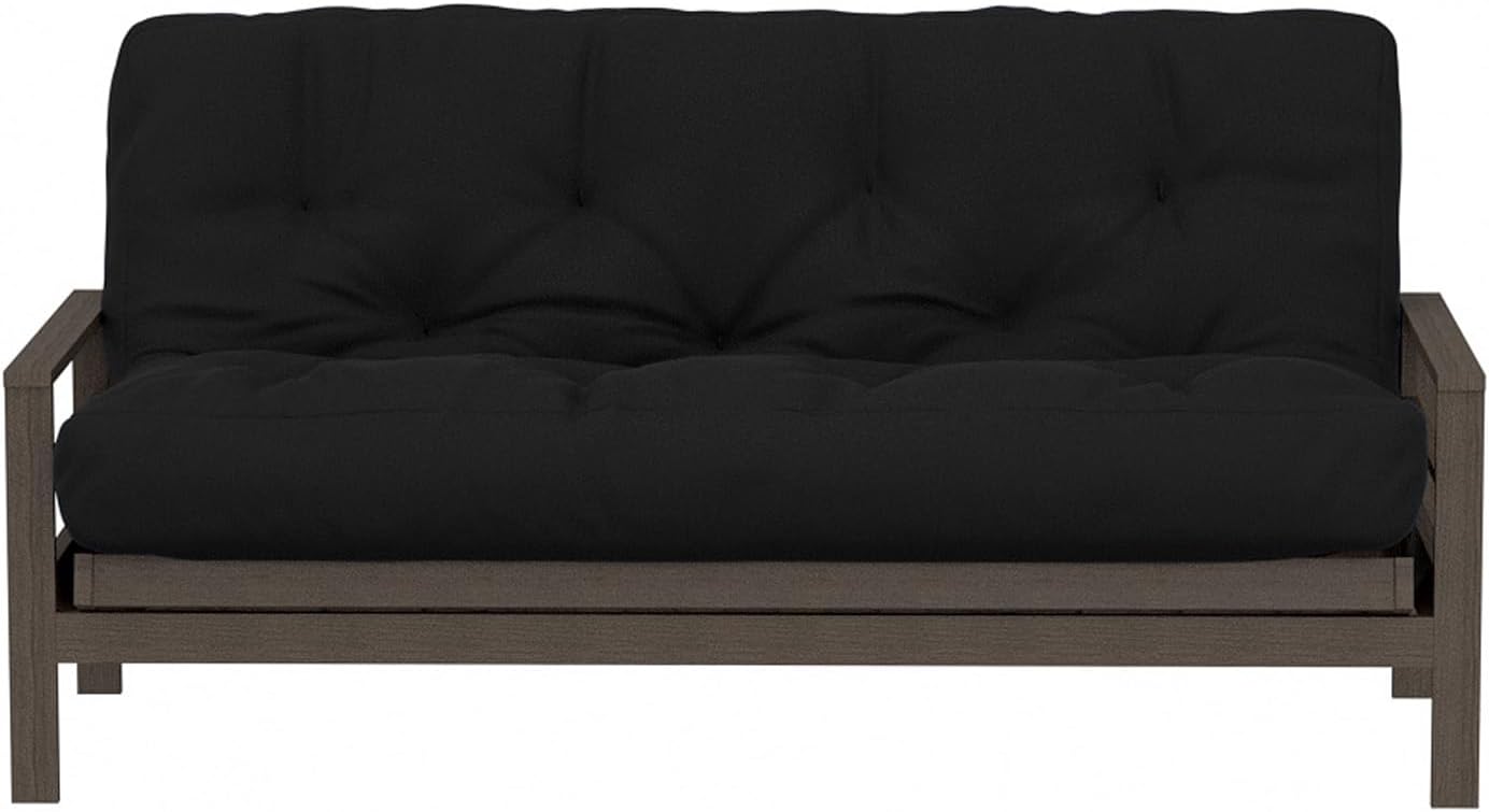 Royal Sleep Products by The Futon Factory 12 inch Foam Futon Mattress - Solid Black Fabric - Full Size - CertiPUR Certified Foams - Made in USA - (Frame not Included)