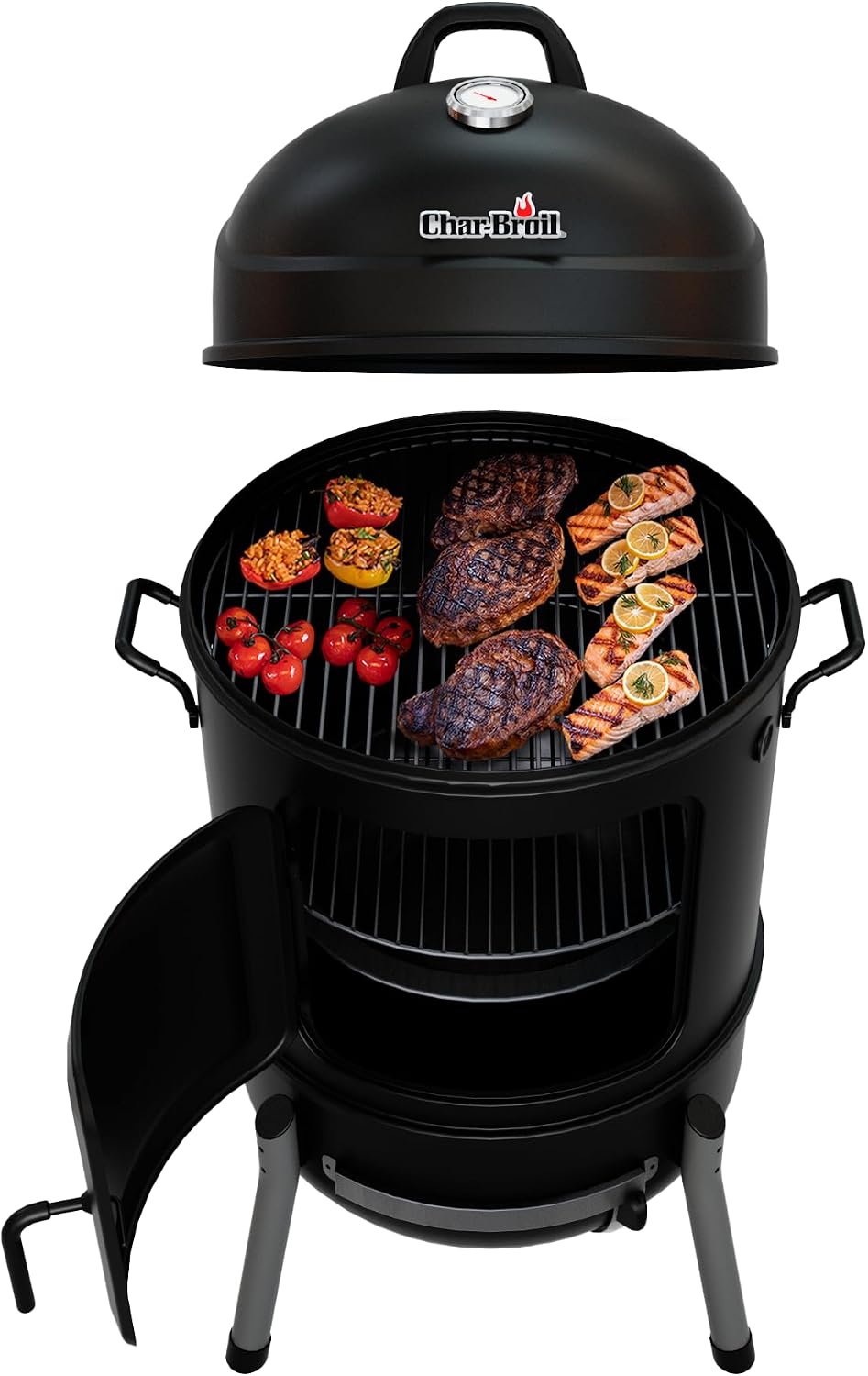Char-Broil Bullet Charcoal Smoker 16" - 18202075,Black