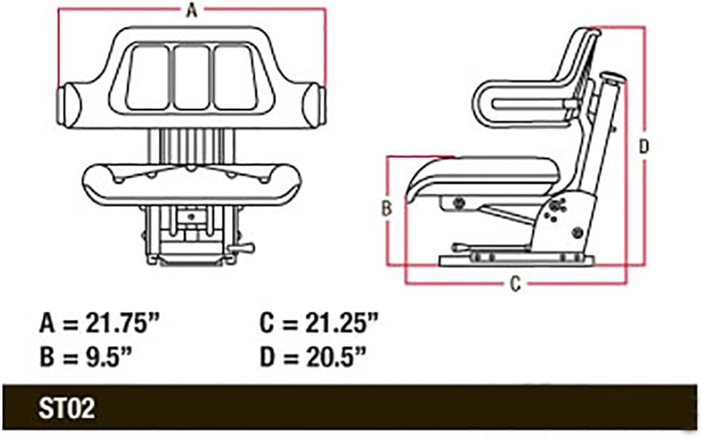AL66103 Yellow Wrap Around Seat with Arms Fits John Deere