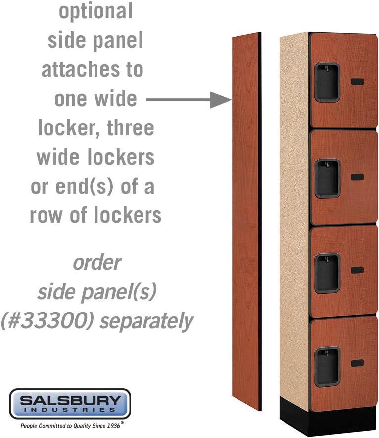 Salsbury Industries Four Tier Designer Wood Locker, Mahogany, 6' 3" x 18"