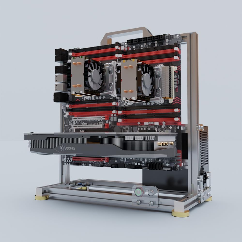 DIY Open Frame PC Chassis, Aluminum Computer Case, Supports ITX Motherboard, Excellent Cooling, Type-C Support