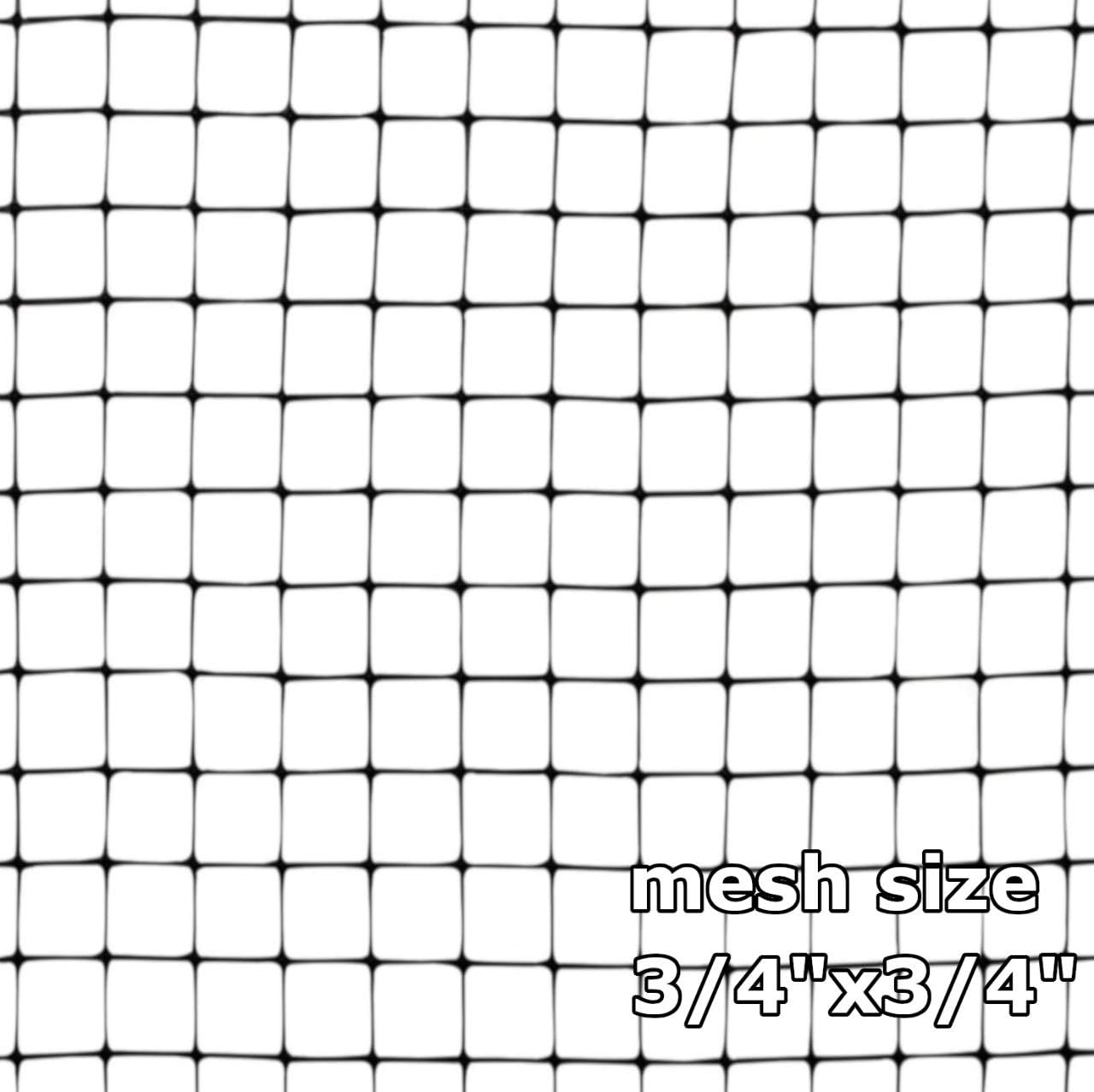 OldMacDonald Deer and Animal Fence Barrier Netting (55gr/sq m.) 7.5' x 330' (2.3m x 100m) (mesh 19x19mm) - Folded for Shipping