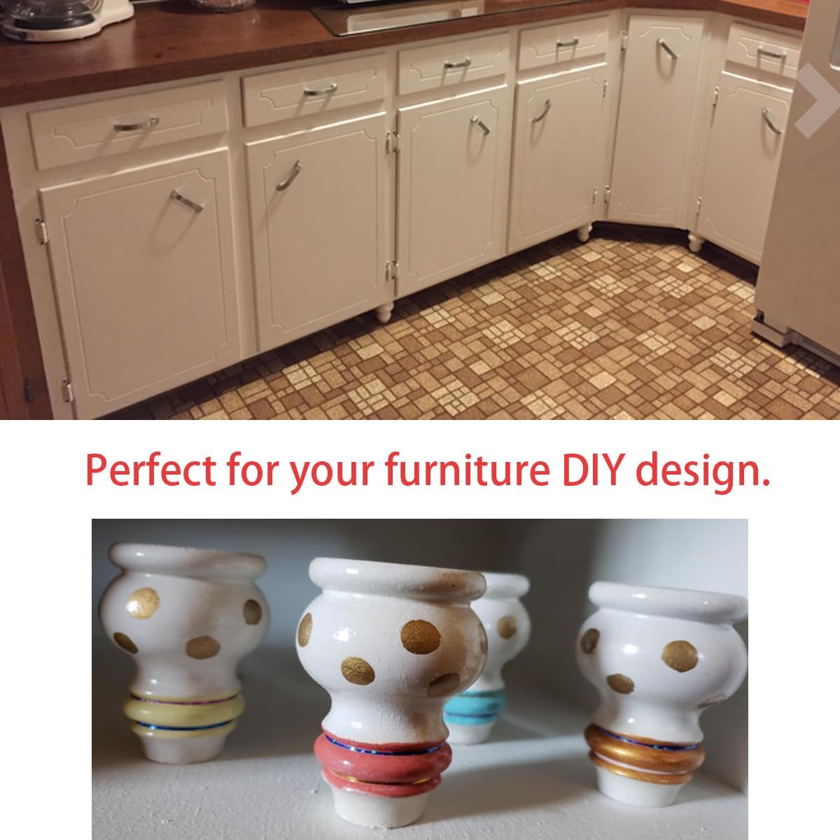 3" Tall Solid Wood Furniture Legs Unfinished Bun Feet for Cabinet Sofa Ottoman TV Stand Loveseat Dresser Set of 4