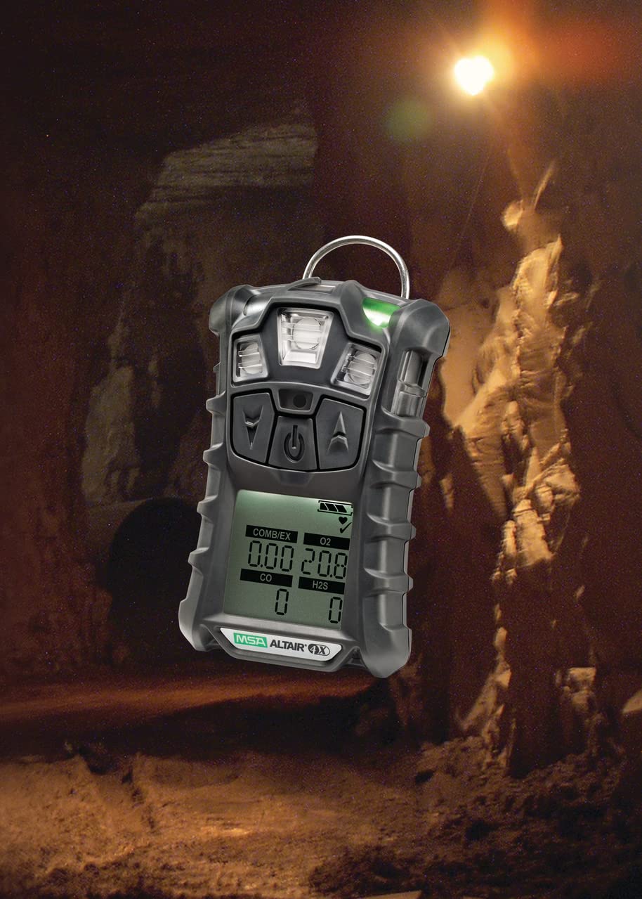 MSA 10178557 ALTAIR 4XR Multigas Detector - (O2, H2S, CO), Color: Charcoal, Battery Powered, Portable Gas Monitor, Durable, Handheld, UL/CSA Approval