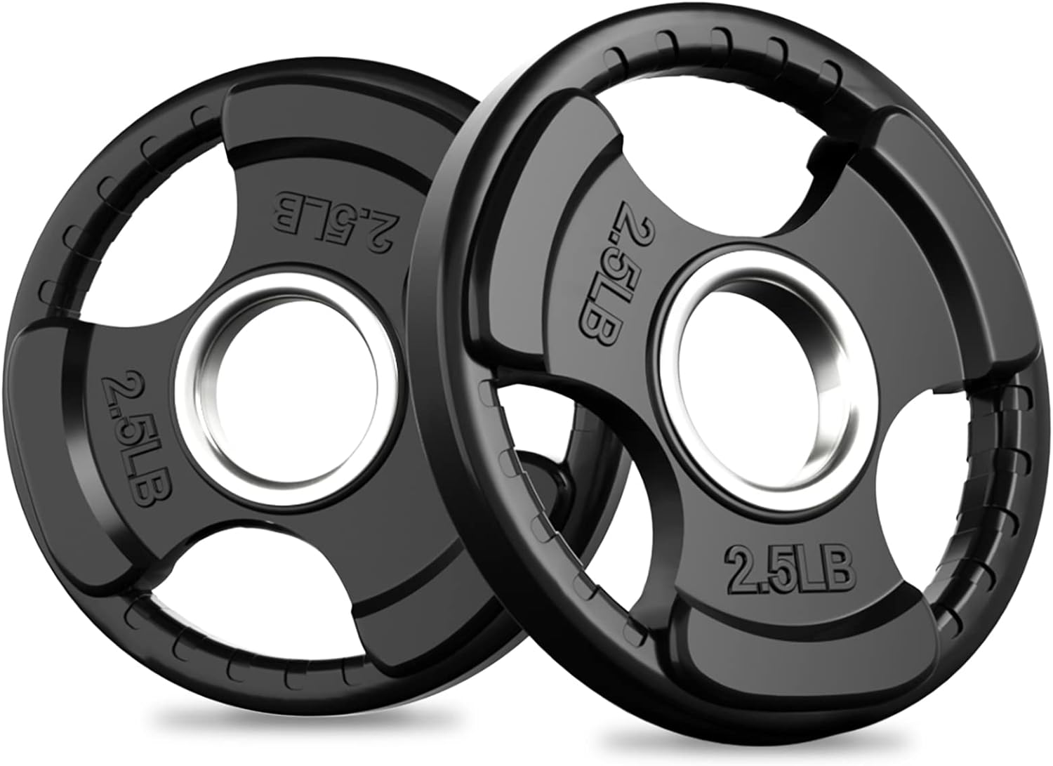 RitFit Olympic Rubber Grip Weight Plates, 2-Inch Barbell Set