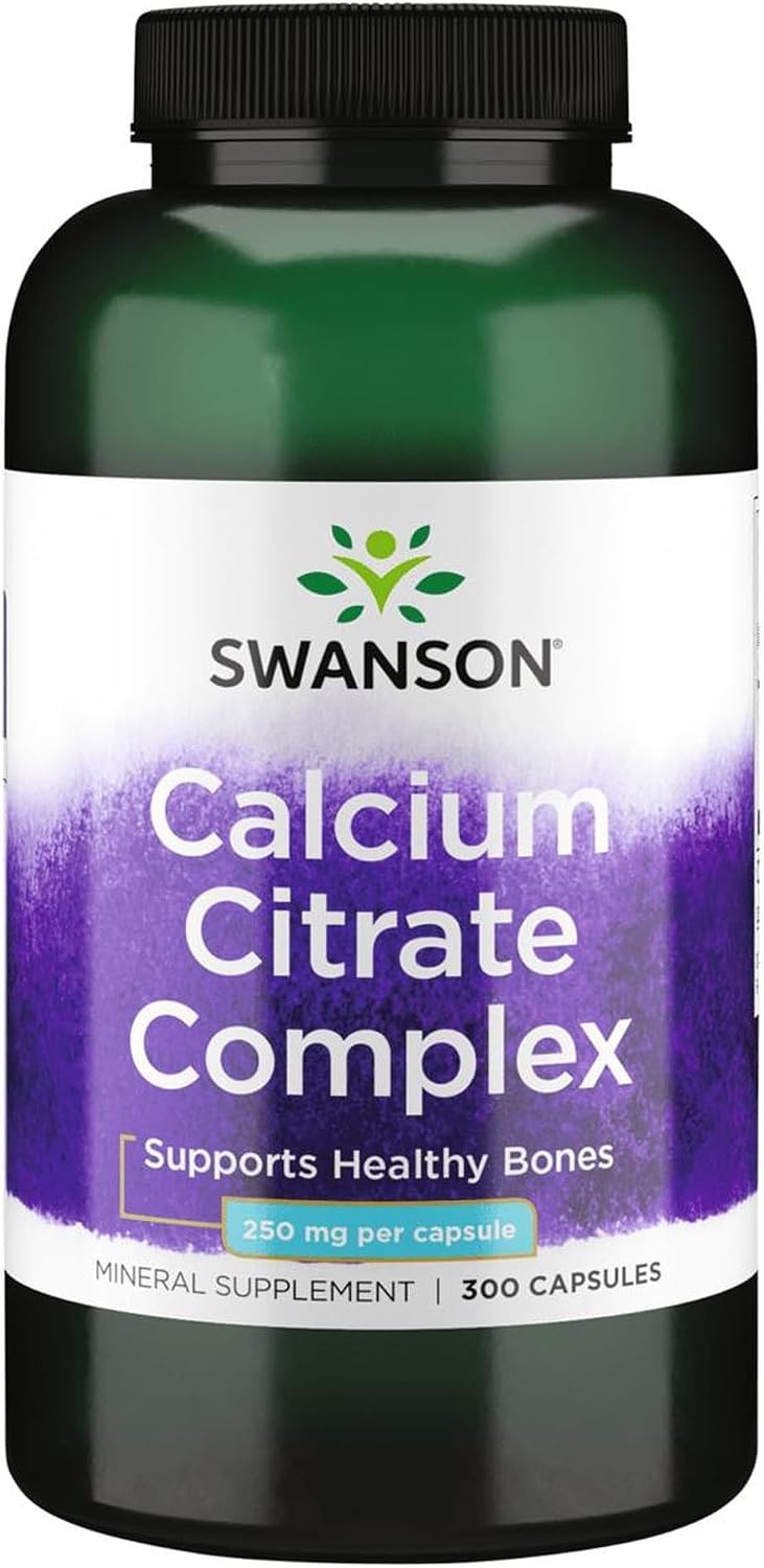 Swanson Calcium Citrate Complex Muscle Bone Health Support Mineral Supplement 300 Capsules | Powerful Calcium Combination for Bone Health; An Effective Blend of Citrate and Carbonate for Easy Assimilation