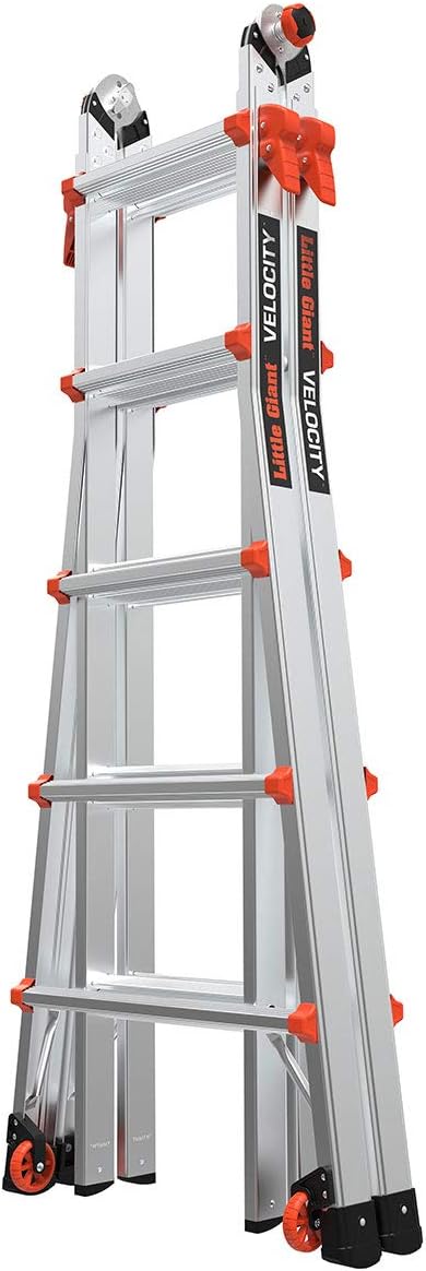 Little Giant Velocity, Aluminum Ladder, 14 ft Reach, 15413-001 | Telescoping Multi-Position Ladder with Extension, A-Frame, 90-Degree & Trestle Modes, 300 lbs. Rating