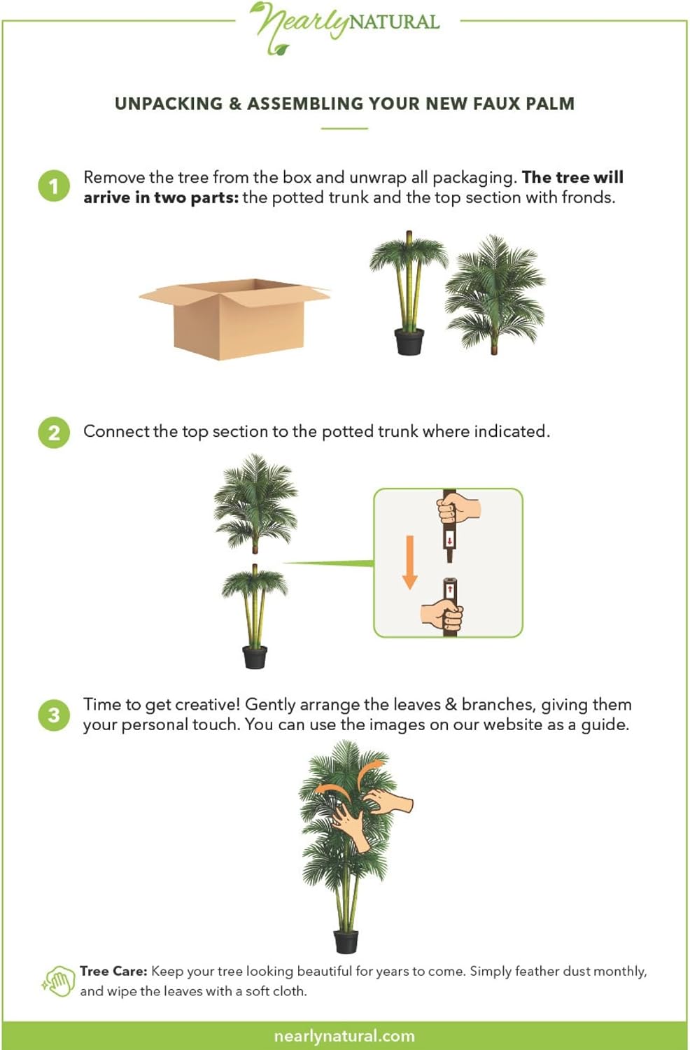 Nearly Natural 6.5 ft Artificial Golden Cane Palm Tree with Nursery Pot | Lifelike Silk Indoor Palm, Three Textured Trunks, Flexible Fronds, Low-Maintenance