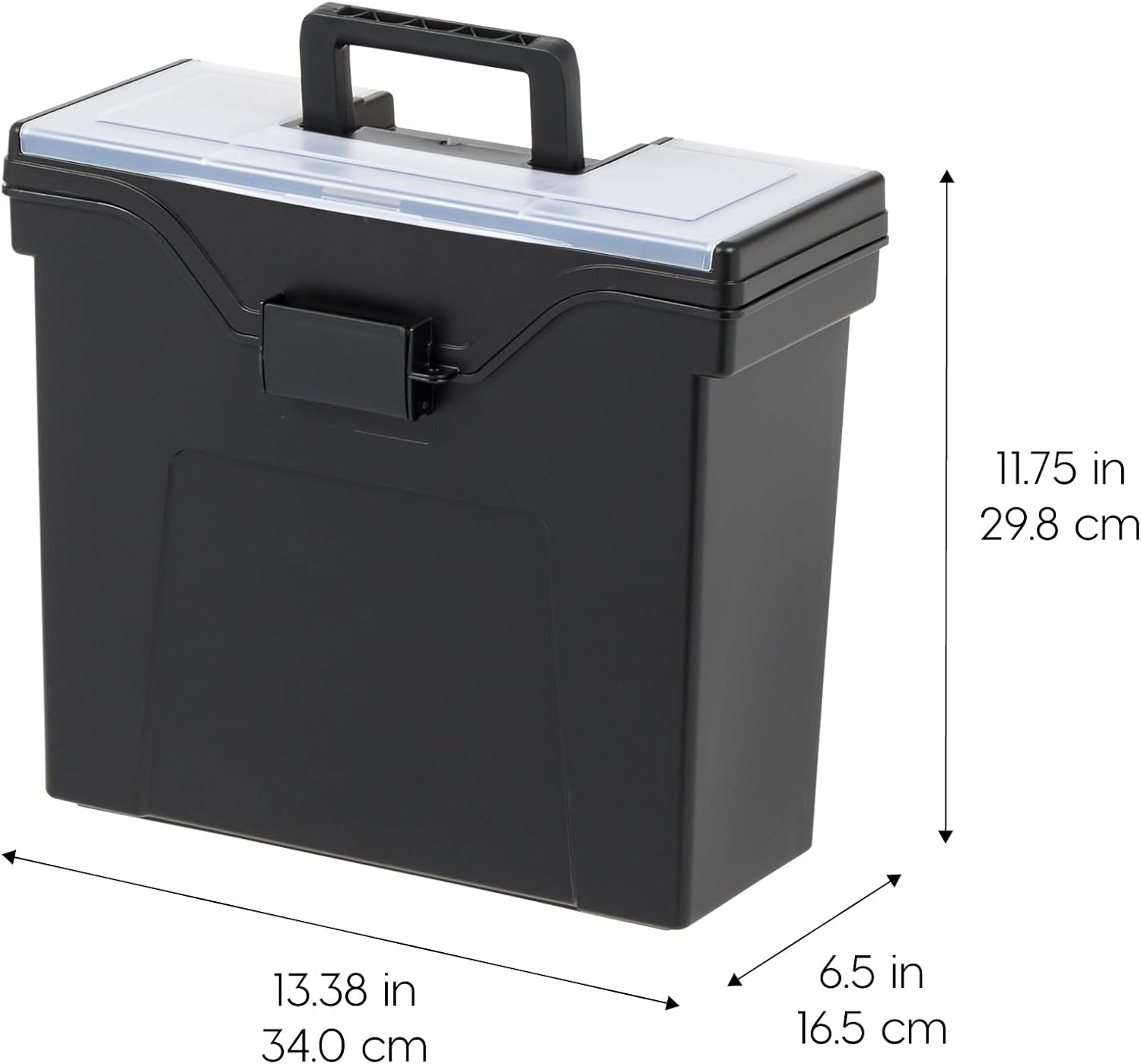 IRIS USA 4-Pack File Box Organizer with Wing Lid Letter/Legal 18 Qt, Clear | Organize letter and legal files, documents and paperwork with a wing lid for quick access and secure storage