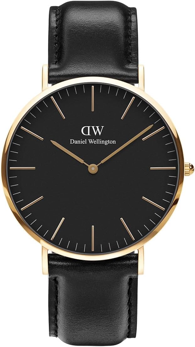 Daniel Wellington Classic Men’s Watch - 36mm - 40mm Case, Japanese Quartz Movement, Leather Strap, Water Resistant, Analog Watch for Men - Sheffield