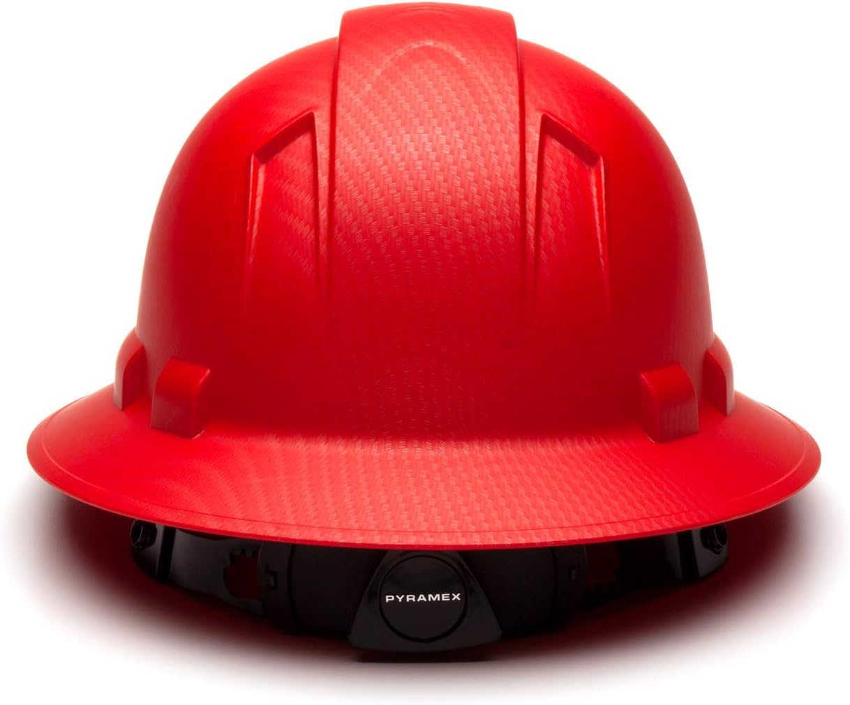 Pyramex Ridgeline Full Brim Hard Hat 4 Point Ratchet White | Full-brim sun & rain protection, HDPE shell, Ratchet suspension, Construction & utility, ANSI Z89.1 Type I Class C/G/E
