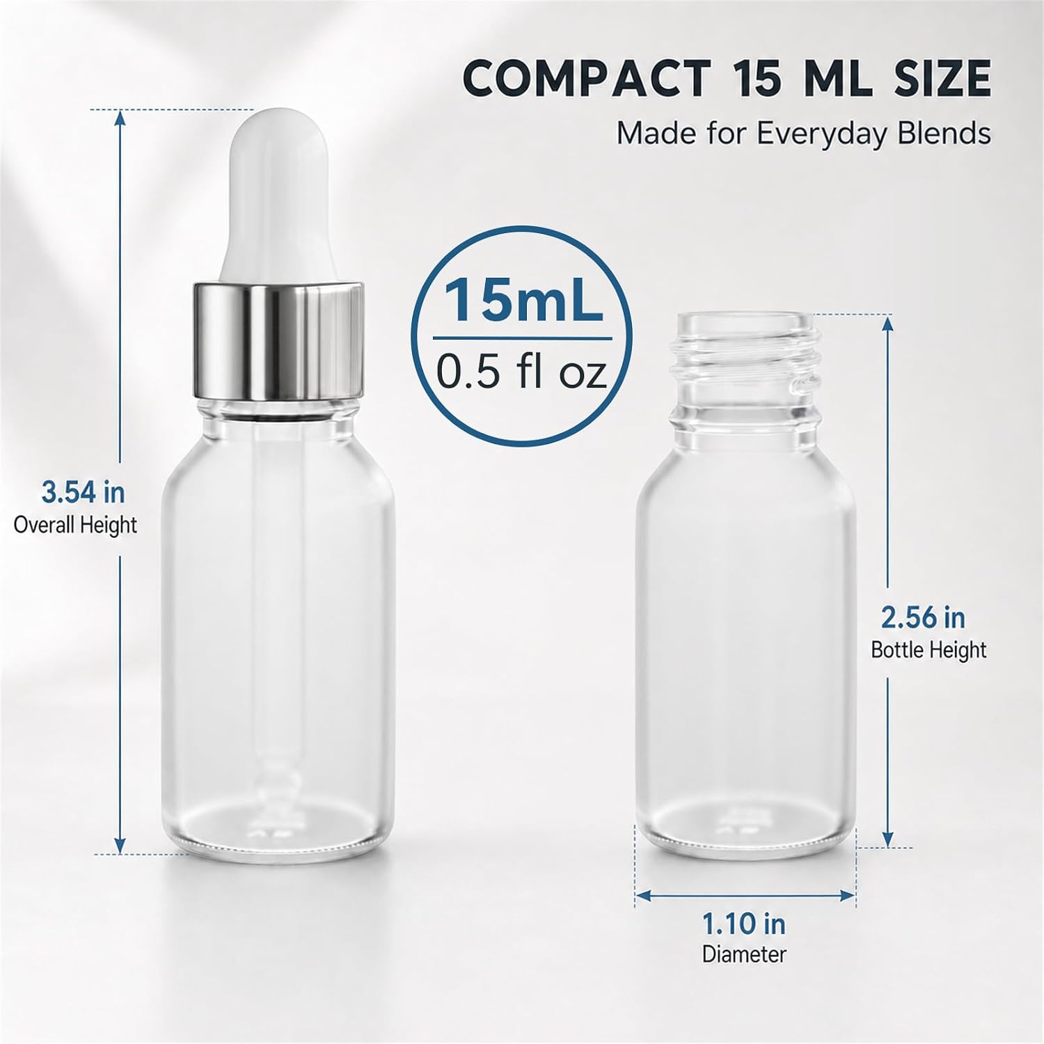 PrettyCare Glass Eye Dropper Bottles 99 Pack