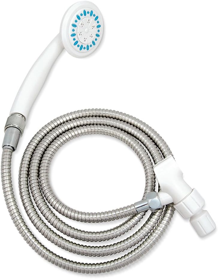 AquaSense 3-Setting Handheld Shower Head with Hose, Gray | 3-Setting Handheld Shower Head with Hose Offers Flexible