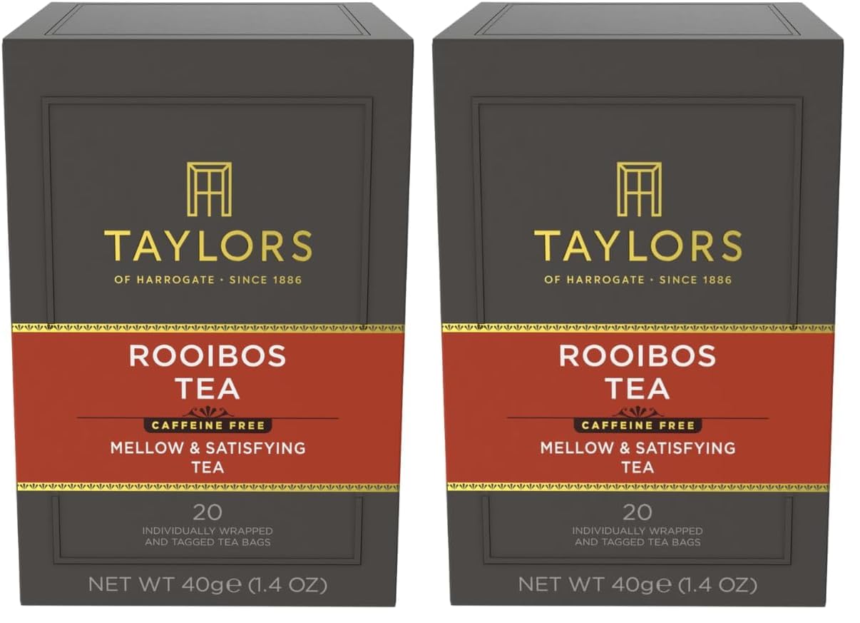 Taylors of Harrogate Green Tea with Lemon, Individually Wrapped Bags, 20 Count (Pack of 1), Citrussy, Mellow and Light, Caffeinated, Enjoy Hot or Iced, 20 Teabags