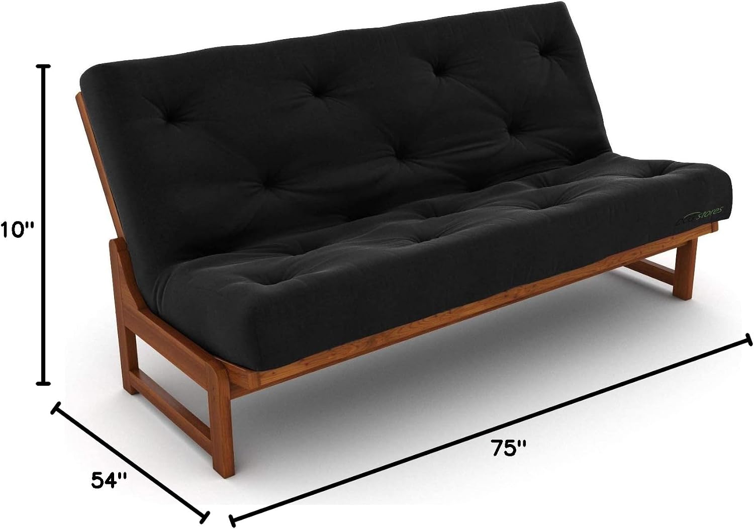 Nirvana Futons Extra Thick Premium 10-Inch Twin XL Futon Mattress, Khaki Twill - Made in USA