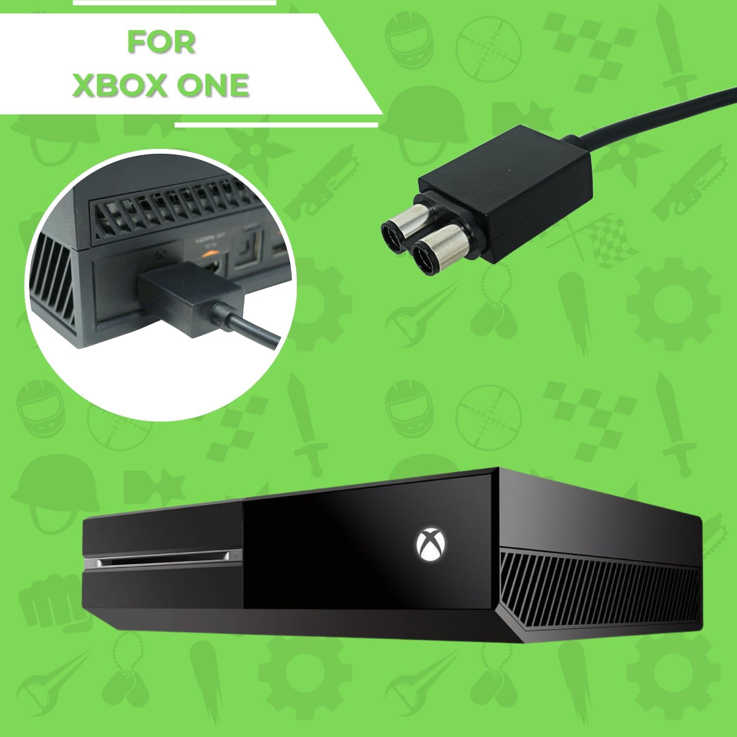Old Skool Ac Adapter Power Supply Cord Compatible with Xbox One | For Xbox One, Power Supply