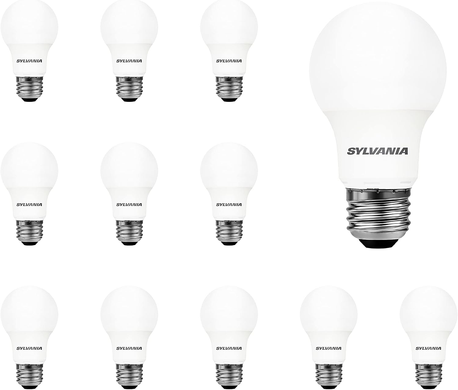 Sylvania LED A19 Light Bulb, 100W = 14W, Non-Dimmable, Frosted Finish, 1500 Lumens, 2700K, Soft White - 4 Pack (78101)