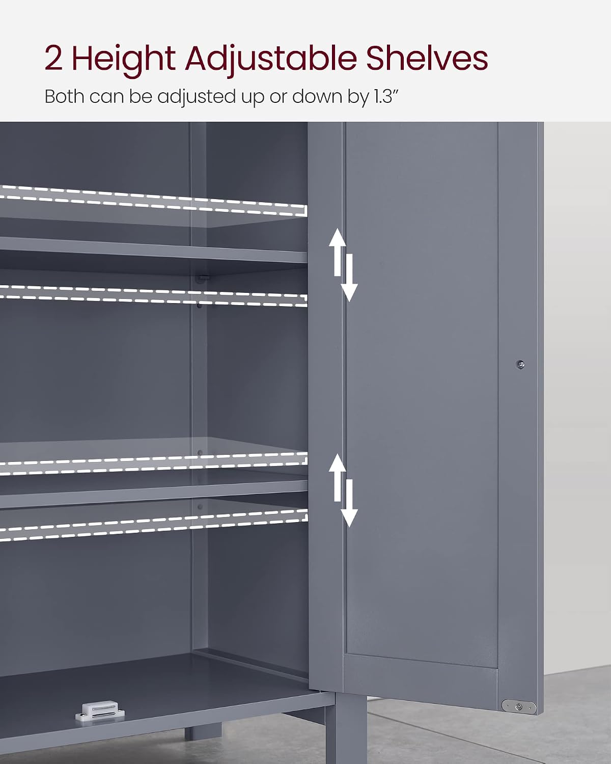 VASAGLE Floor Storage Cabinet, Freestanding Storage Unit with 3 Drawers, 1 Adjustable Shelf, for Bathroom Living Room Dining Kitchen, 11.8 x 23.6 x 31.5 Inches, Cloud White UBBC049WH01S