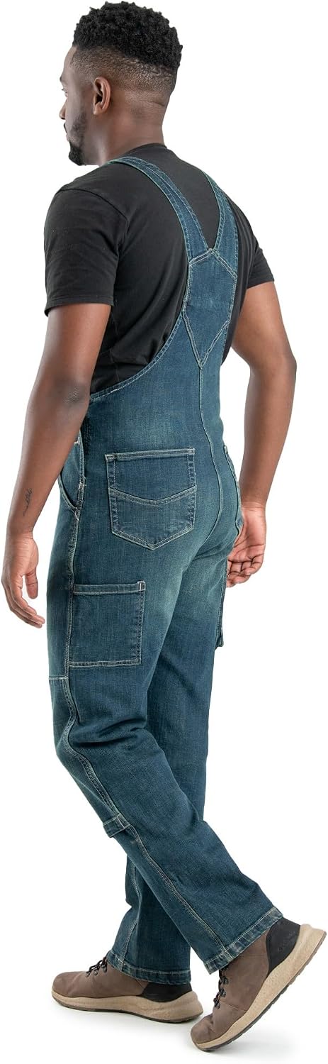 Berne Men's Highland Unlined Washed Flex Denim Bib Overall