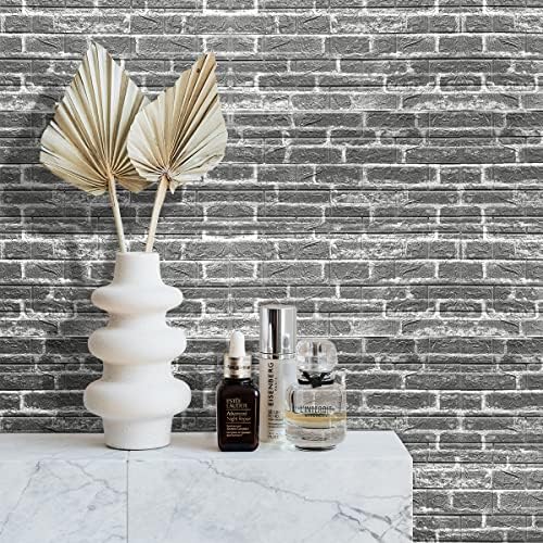 3D Self Adhesive Foam Wall Panels, 10 Tiles Cover 57 sq feet, Peel and Stick Brick Wallpaper for Living Room Bedroom Wall Decoration