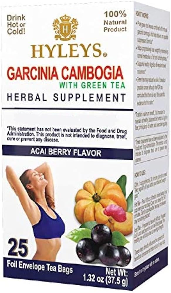 HYLEYS Tea Garcinia Cambogia Green Tea 5 Flavors Assortment - 25 Tea Bags