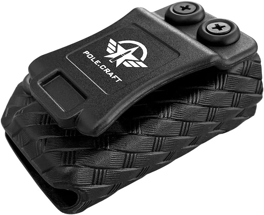 POLE.CRAFT IWB/OWB Magazine Holster Kydex - Mag Carrier Fits: 9mm .40 Double Stack / 9mm .40 Single Stack - P365 1911 Glock 19 19X 17 26 27 28 43 22