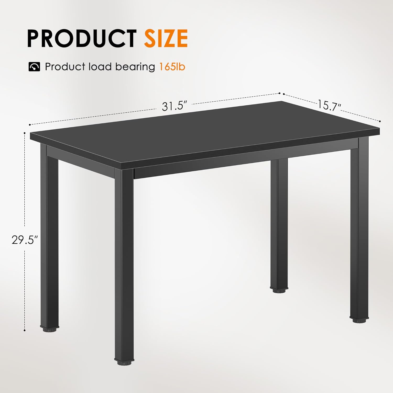 DlandHome 47 inches Medium Computer Desk for Bedroom, Retro